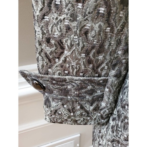 Rafaella Women's Gray Rayon Buttons Front Long Sleeve Casual Long Jacket Size 6 - Picture 4 of 10